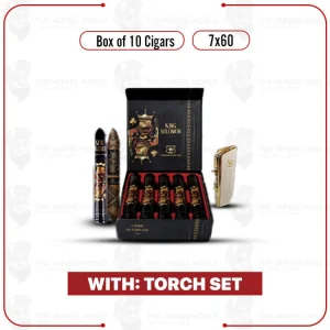King Solomon 7×60 Box of 10 Cigars with Torch Set