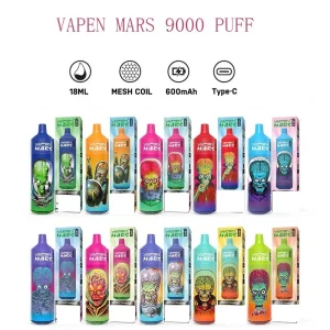 VAPEN MARS 9000 Puffs LED Color Light Bulk Buy Rechargeable Disposable Vapes Wholesale