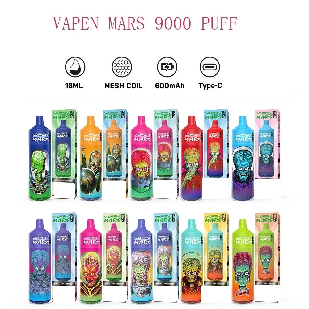 VAPEN MARS 9000 Puffs LED Color Light Bulk Buy Rechargeable Disposable Vapes Wholesale