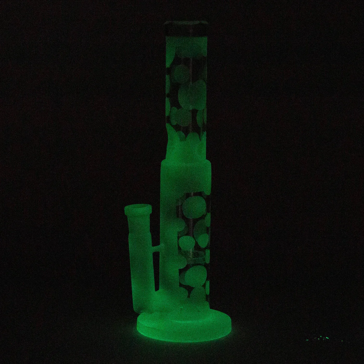 14" Glow In The Dark Straight Tube Bong W/ Honeycomb Diffuser - Image 2