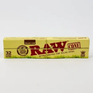 RAW Organic Pre-Rolled Cone King Size– 32/Pack