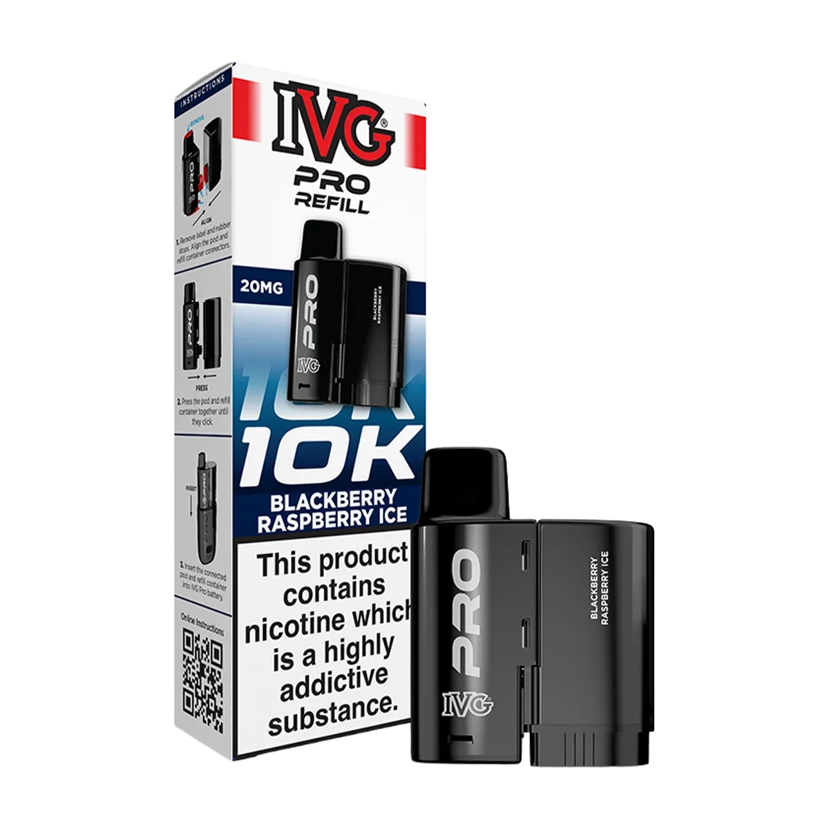 Blackberry Raspberry Ice IVG Pro 12 Refill Pack