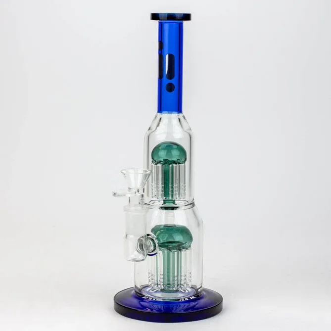 Infyniti Glass 11" Double Percolator Glass Bubbler Bong