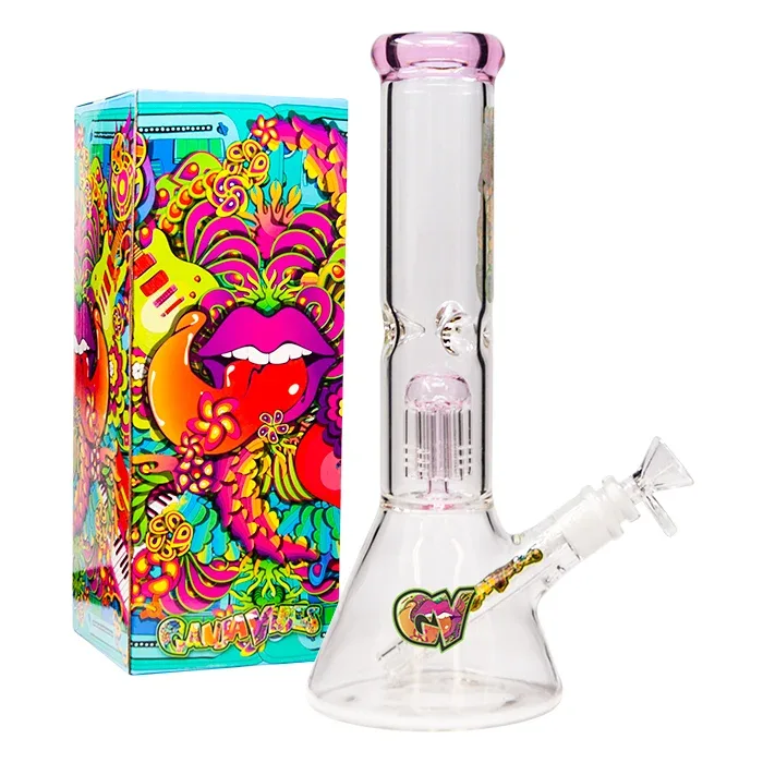 GanjaVibes 12" Tree Percolator Glass Bong - Image 2