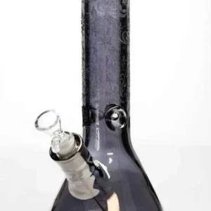12" Sandblasted 7mm Metallic Glass Bong