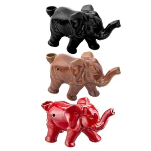 Ceramic Lucky Elephant Pipe - 3.5"