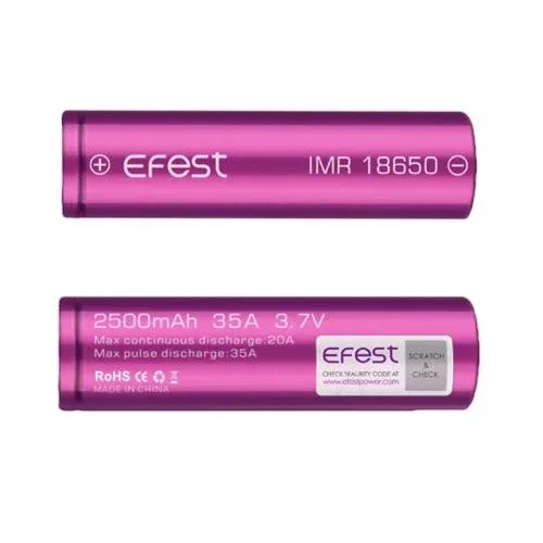 Efest 2500mAh 3.7 IMR 18650 35A BATTERY for High Drain E-cigarette Mod - Image 2