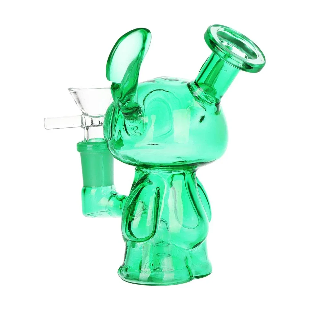 3CT BUNDLE - Ohana Friend Glass Water Pipe - 5" / 14mm F / Green, Blue, Smoke - Image 2