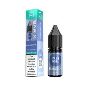 Blue Menthol Nic Salt E-Liquid by Pod Salt Bar X
