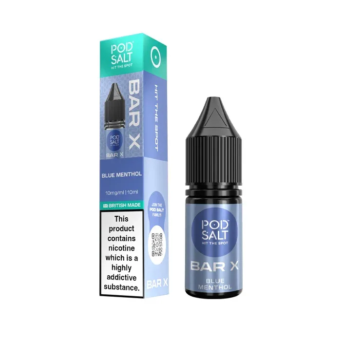 Blue Menthol Nic Salt E-Liquid by Pod Salt Bar X