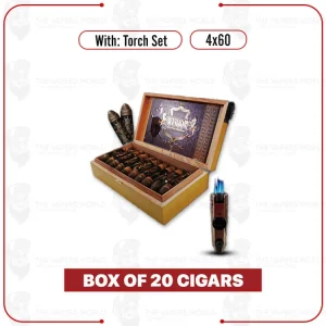King Solomon 4×60 Box of 20 Cigars with Torch Set
