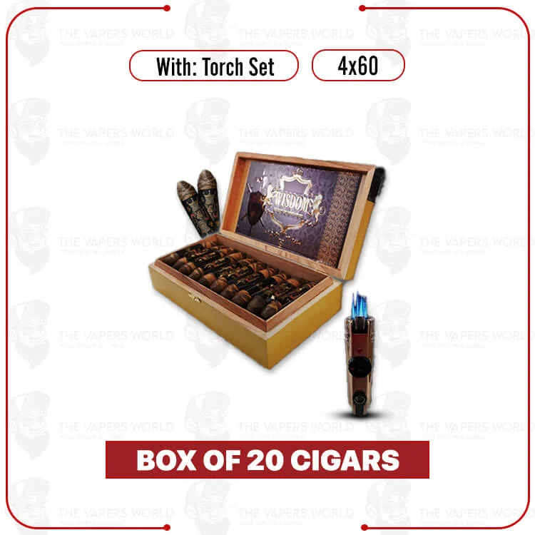 King Solomon 4×60 Box of 20 Cigars with Torch Set