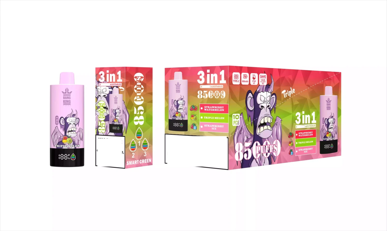 BANG KING 85000 85K Puffs DSK052 3-in-1 Tastes Bulk Buy Rechargeable Disposable Vapes Wholesale - Image 2