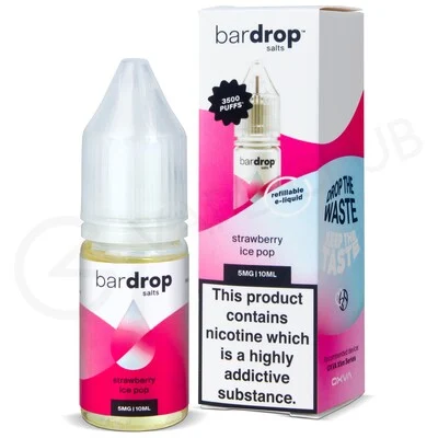 Strawberry Ice Pop Nic Salt E-Liquid by Bar Drop Salts