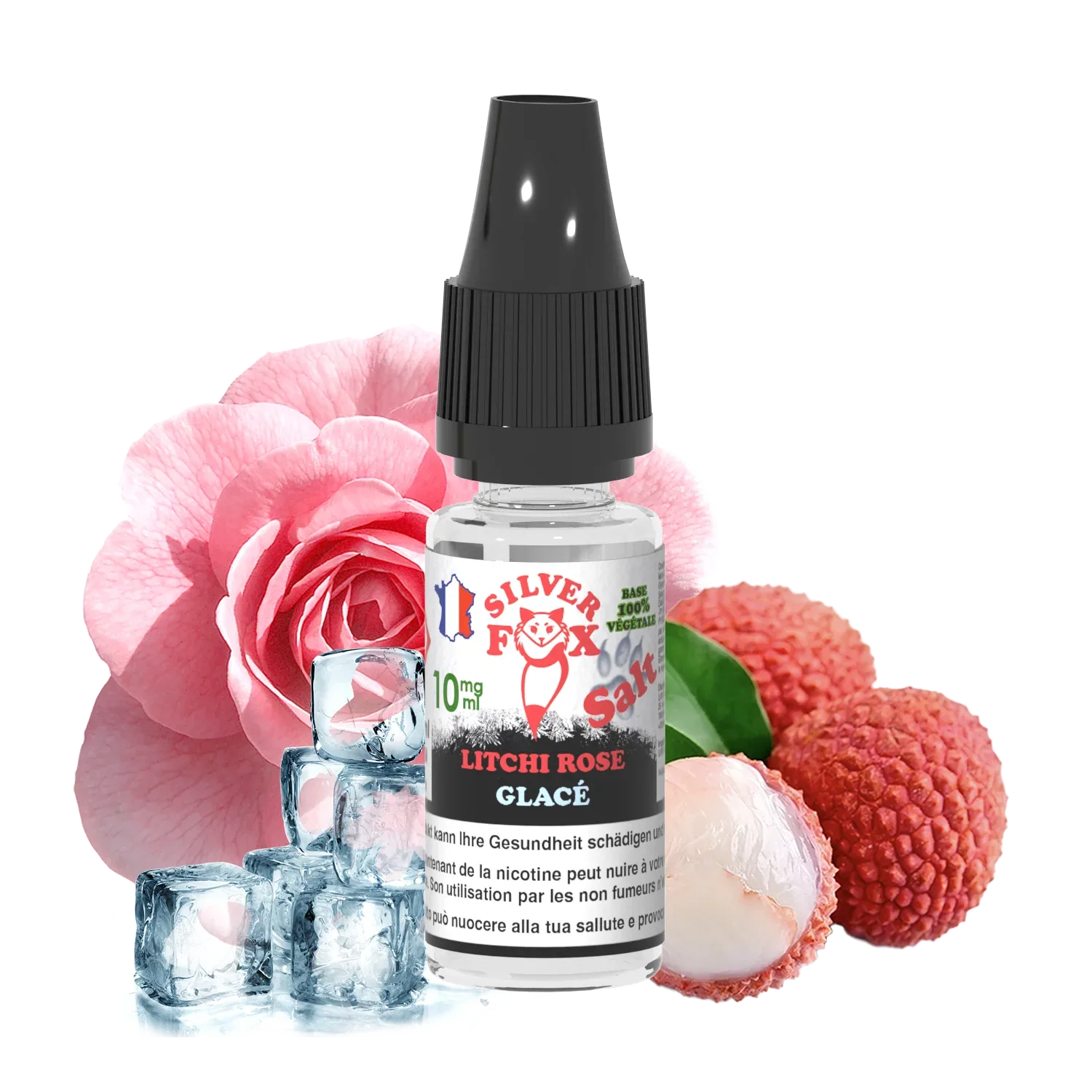 LYCHEE ROSE ICE Silver Fox 10ml nicotine salt e-liquid