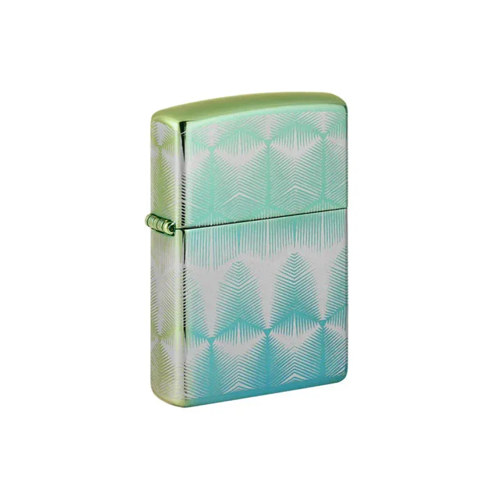 Zippo Lighter - High Polish Teal Pattern Design - Image 2