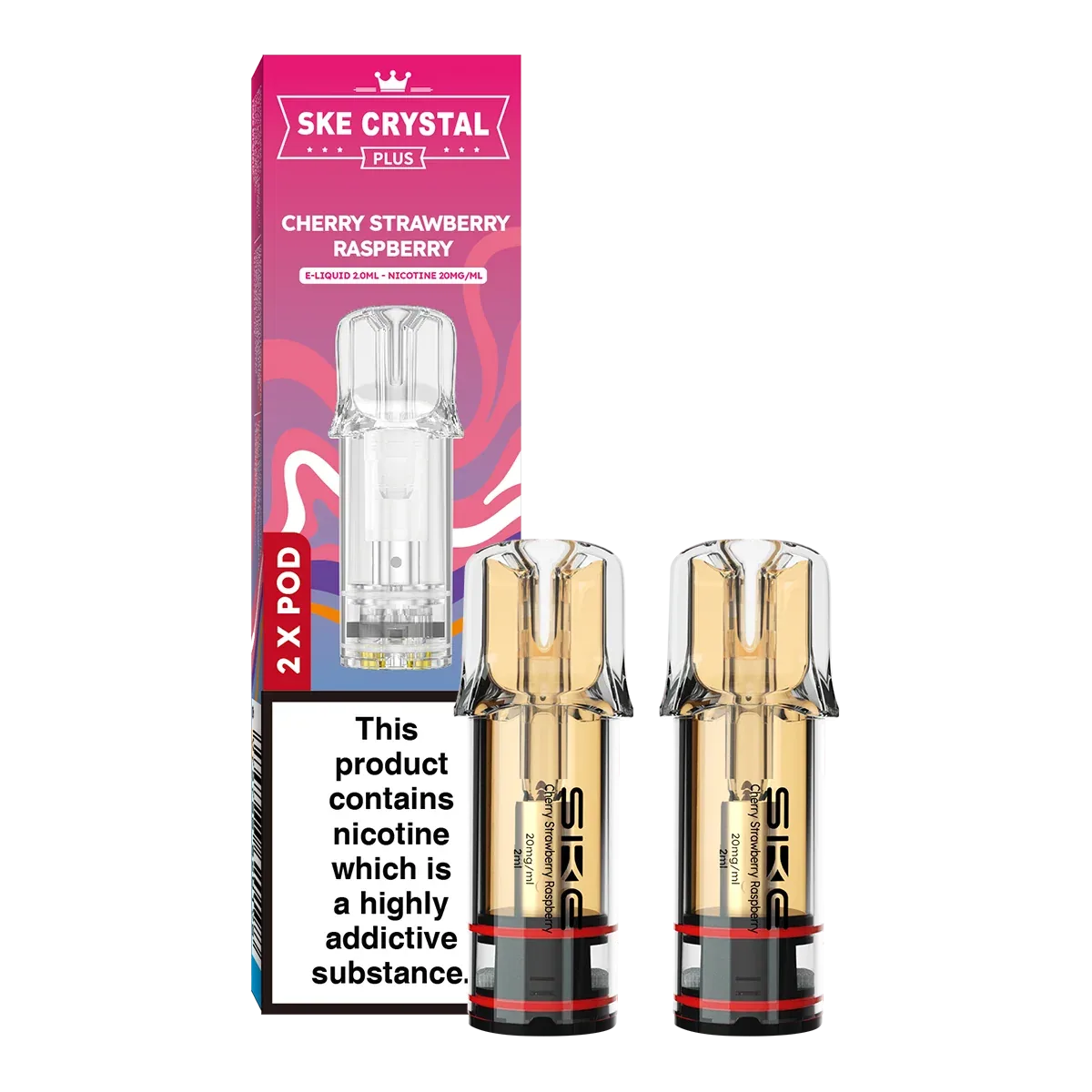 Cherry Strawberry Raspberry SKE Crystal Plus Pods