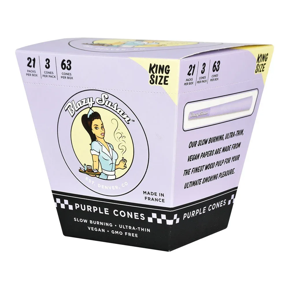 Blazy Susan Purple Pre-Rolled Cones | 21pc Display - Image 2
