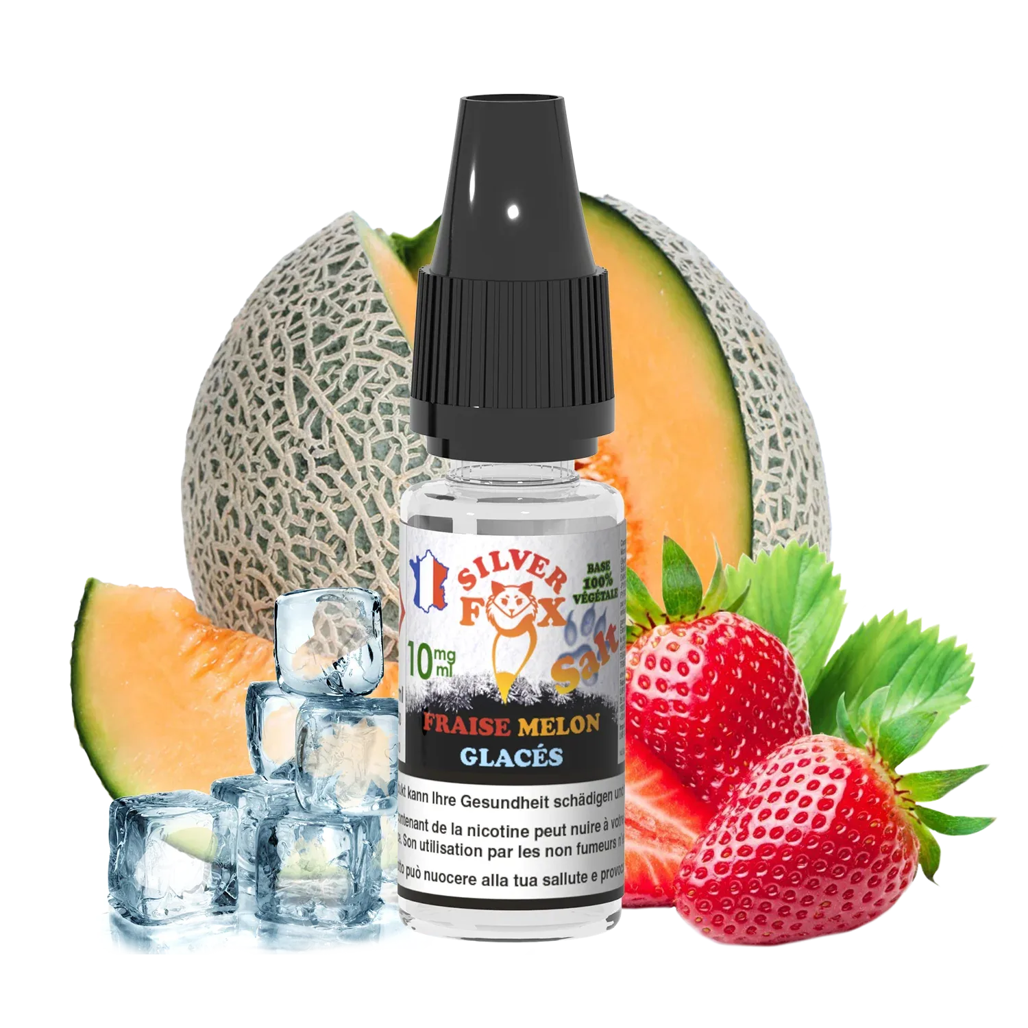 STRAWBERRY MELON ICE Silver Fox 10ml nicotine salt e-liquid