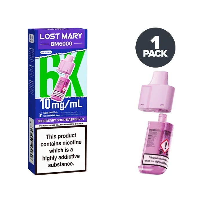 Blueberry Sour Raspberry Lost Mary BM6000 Refill Pack - Image 2