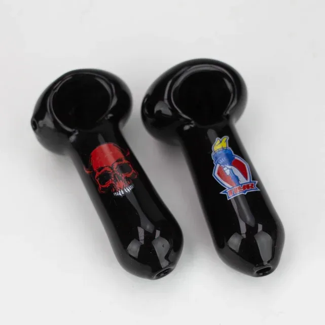 3" Heavy Glass Black Hand Pipe