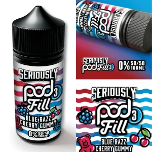 Blue Razz Cherry Gummy by Seriously Pod Fill 100ml