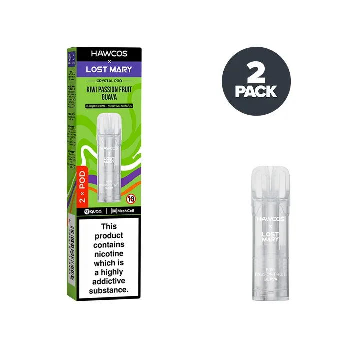 Kiwi Passionfruit Guava Hawcos X Lost Mary Crystal Pro Prefilled Pods