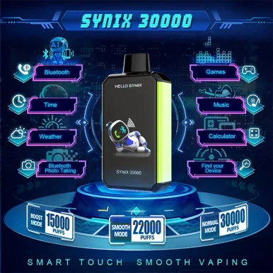 HELLO SYNIX 30,000 PUFFS *ZERO* NICOTINE SMART DISPOSABLE VAPE