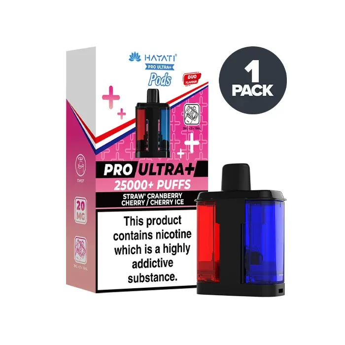 Straw' Cranberry Cherry / Cherry Ice Hayati Pro Ultra Plus Refill Pack