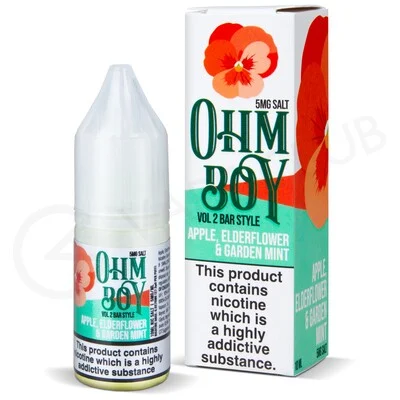 Apple Elderflower & Garden Mint Nic Salt E-Liquid by Ohm Boy Bar Style