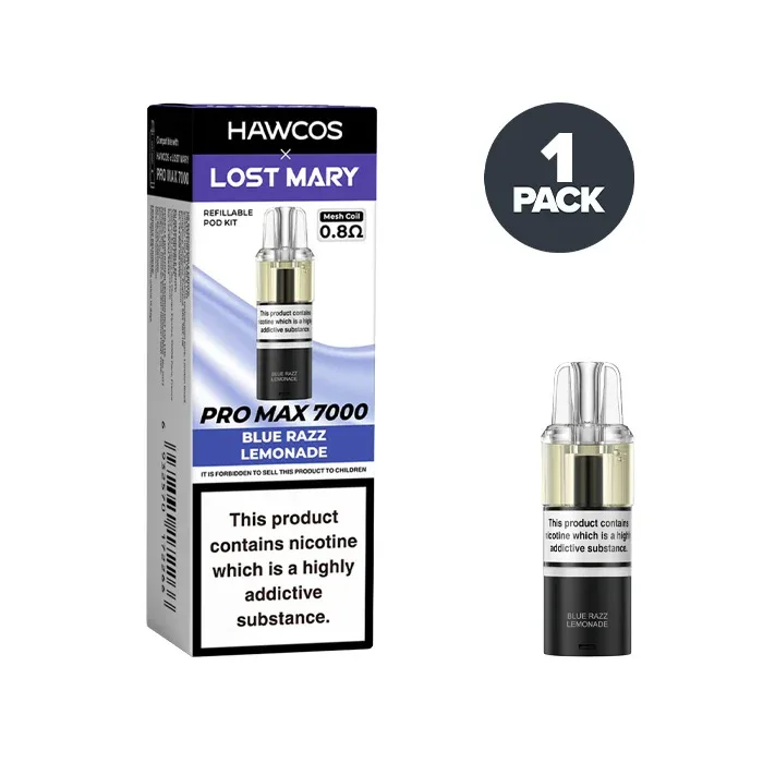Blue Razz Lemonade Hawcos X Lost Mary Pro Max 7000 Prefilled Pods