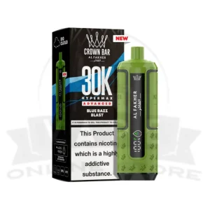 Blue Razz Blast Al Fakher Crown Bar 30K Puff Hypermax Vape Kit