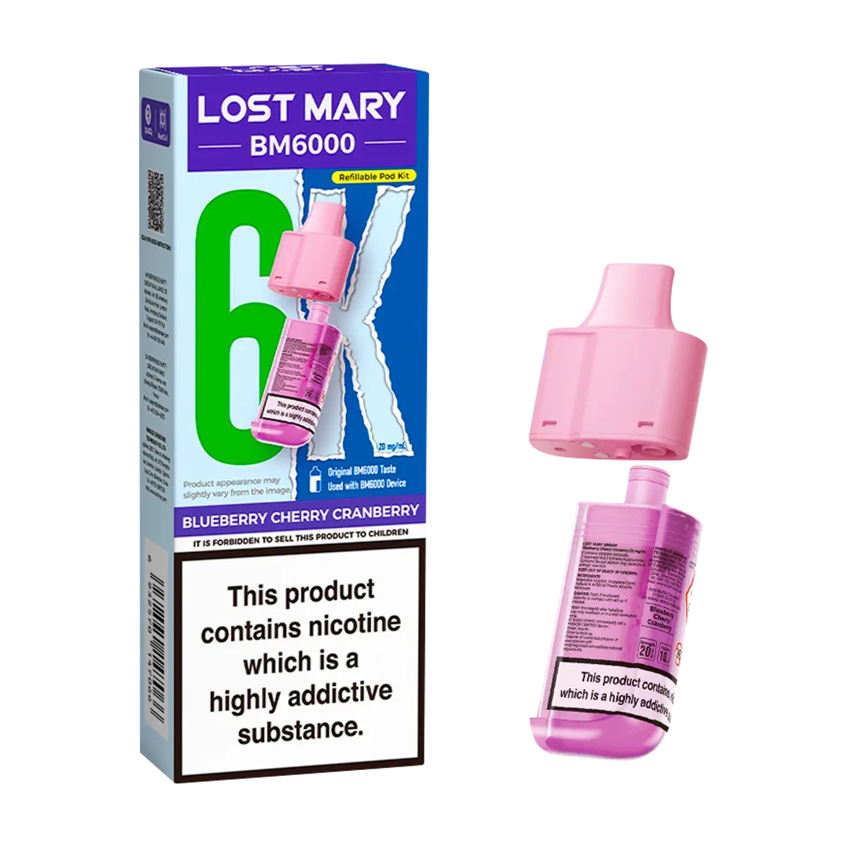 Blueberry Cherry Cranberry Lost Mary BM6000 Refill Pack