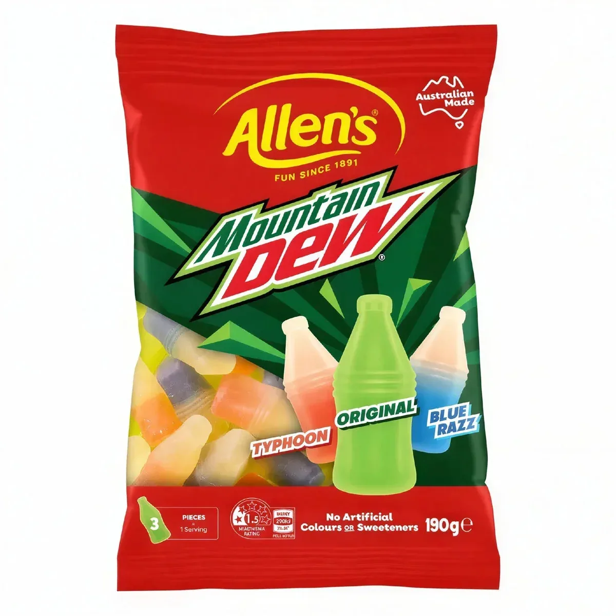 Allen's Mountain Dew (Typhoon, Original, Bluerazz) 190 g