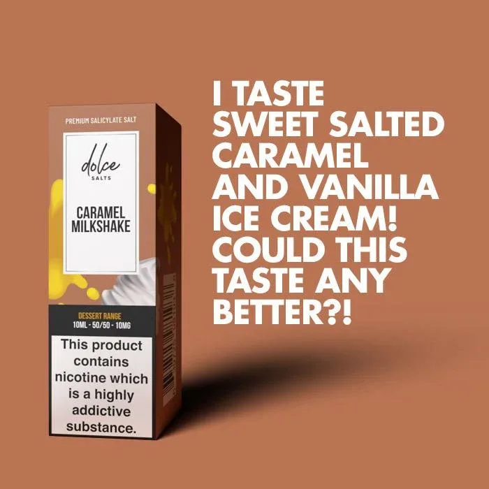 Dolce Salts Caramel Milkshake - 10ml Nicotine Salt E-Liquid - Image 2