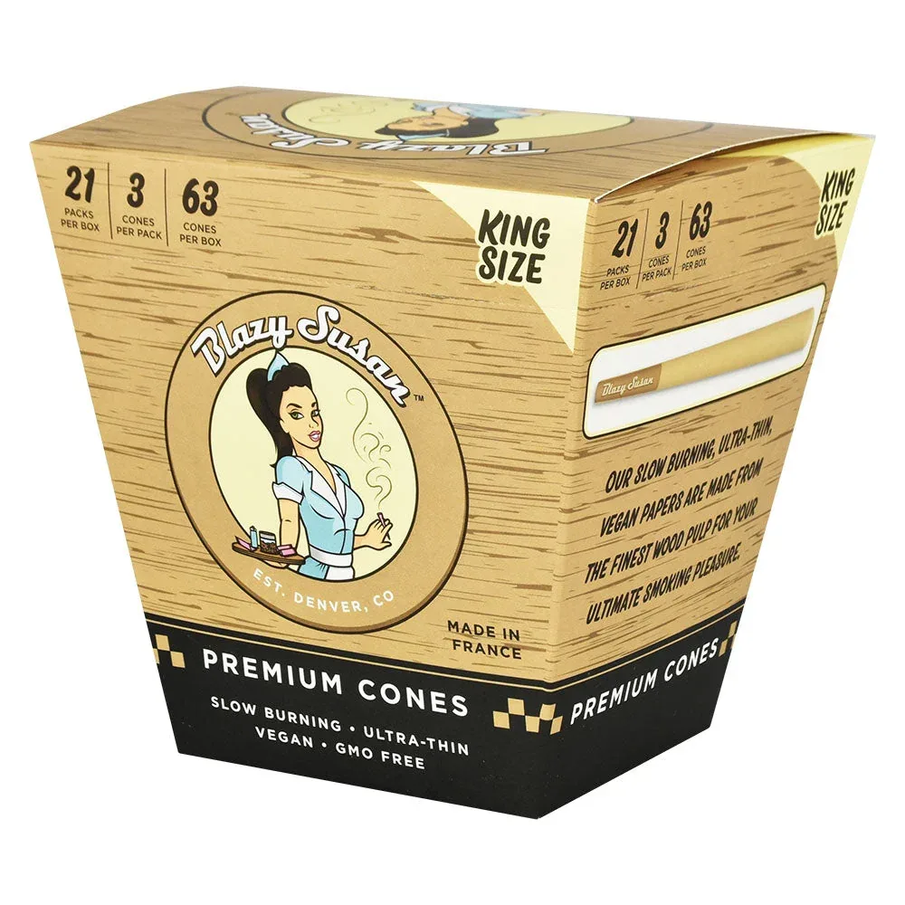 Blazy Susan Unbleached Pre-Rolled Cones | 21pc Display - Image 2