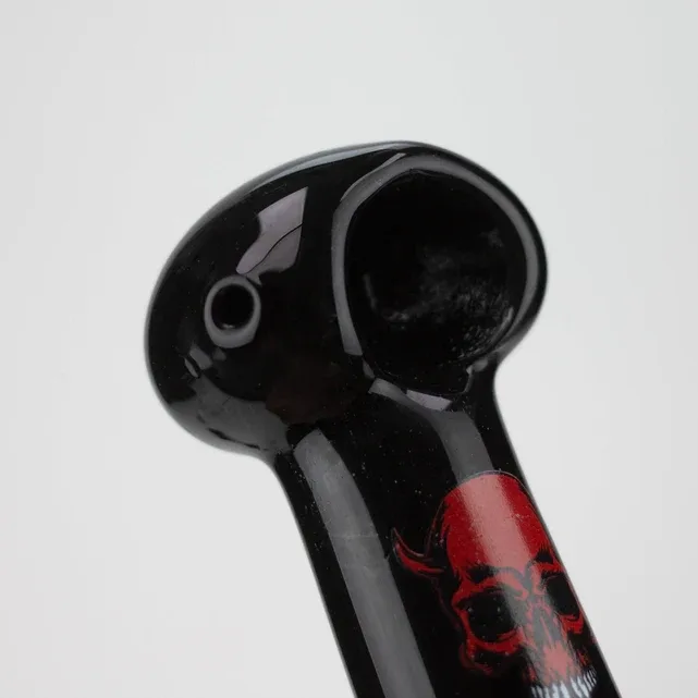 3" Heavy Glass Black Hand Pipe - Image 2