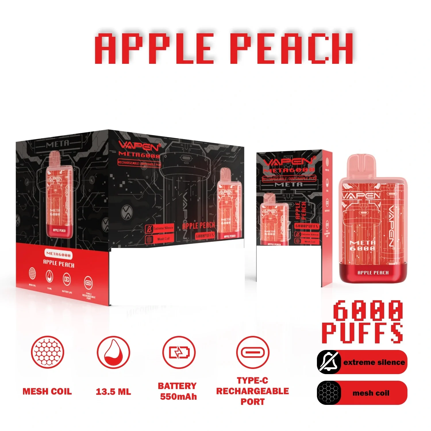 VAPEN META 6000 Puffs Bulk Buy Rechargeable Disposable Vapes Wholesale - Image 2