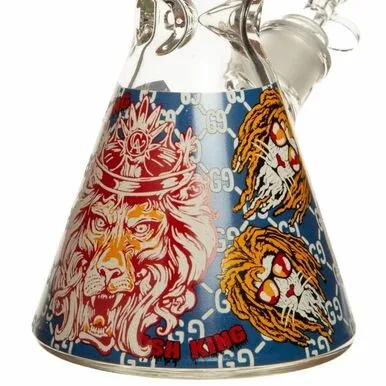 14" 7mm Rasta Leo Glass Bong - Image 2
