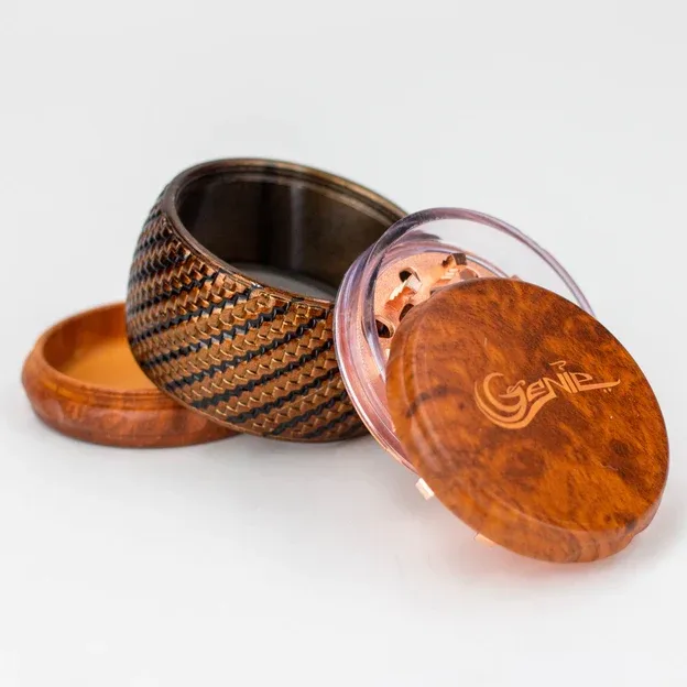 Genie 4 parts faux wood Herb grinder - Image 2