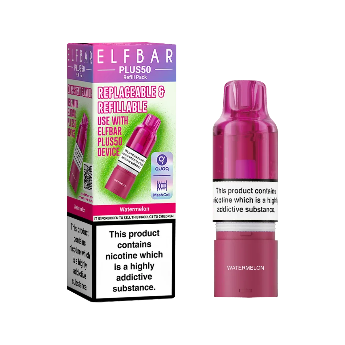 Watermelon ElfBar Plus 50 Refill Pack