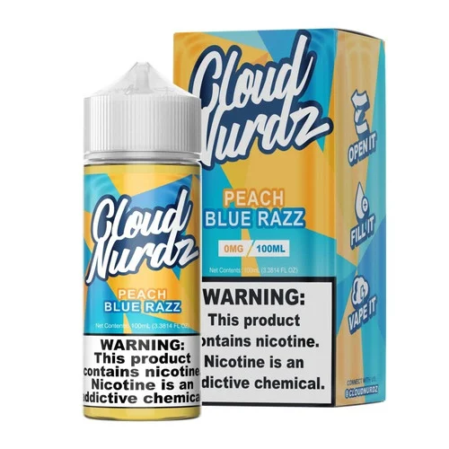 Cloud Nurdz E-liquid Peach Blue Razz 100mL