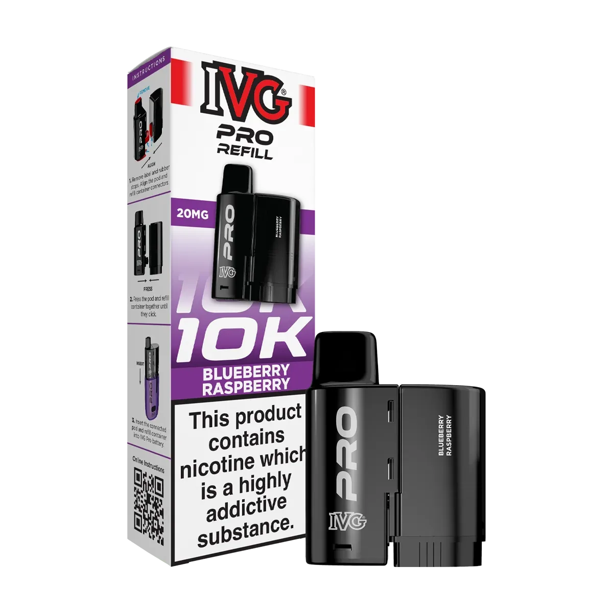 Blueberry Raspberry IVG Pro 12 Refill Pack