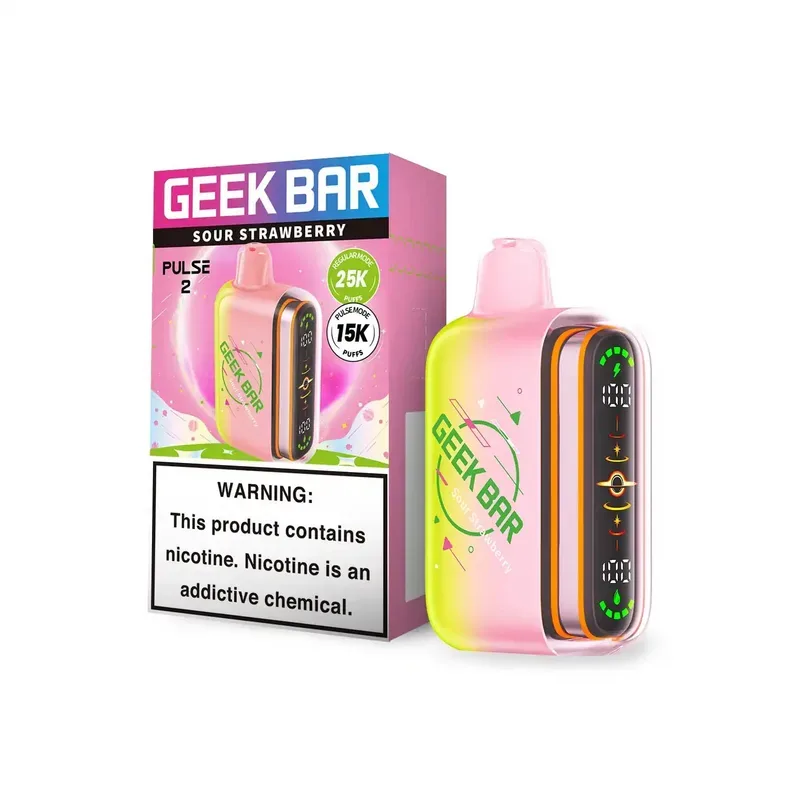 Geek Bar Pulse 2 Sour Strawberry - Geek Bar Pulse 2 Sour Strawberry