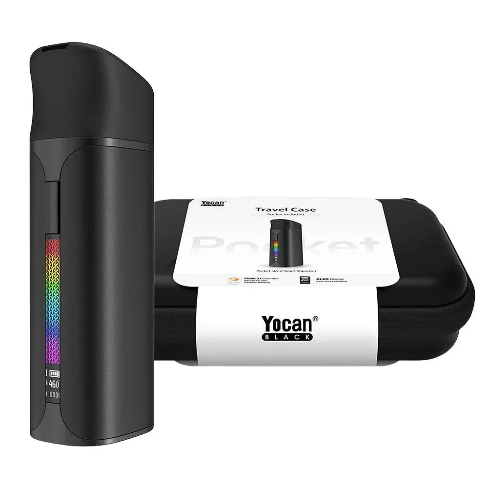 Yocan Black Pocket Mini Concentrate Vaporizer w/ Travel Case - 1300mAh / Black