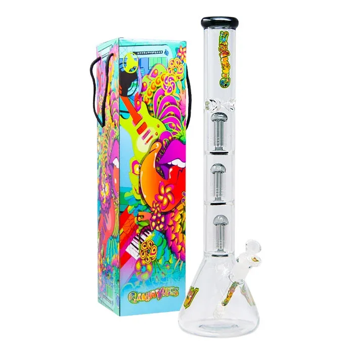 GanjaVibes 20" Triple Tree Percolator Glass Bong - Image 2