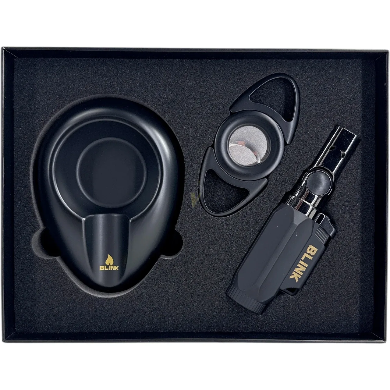 Blink Black Ash Tray Set