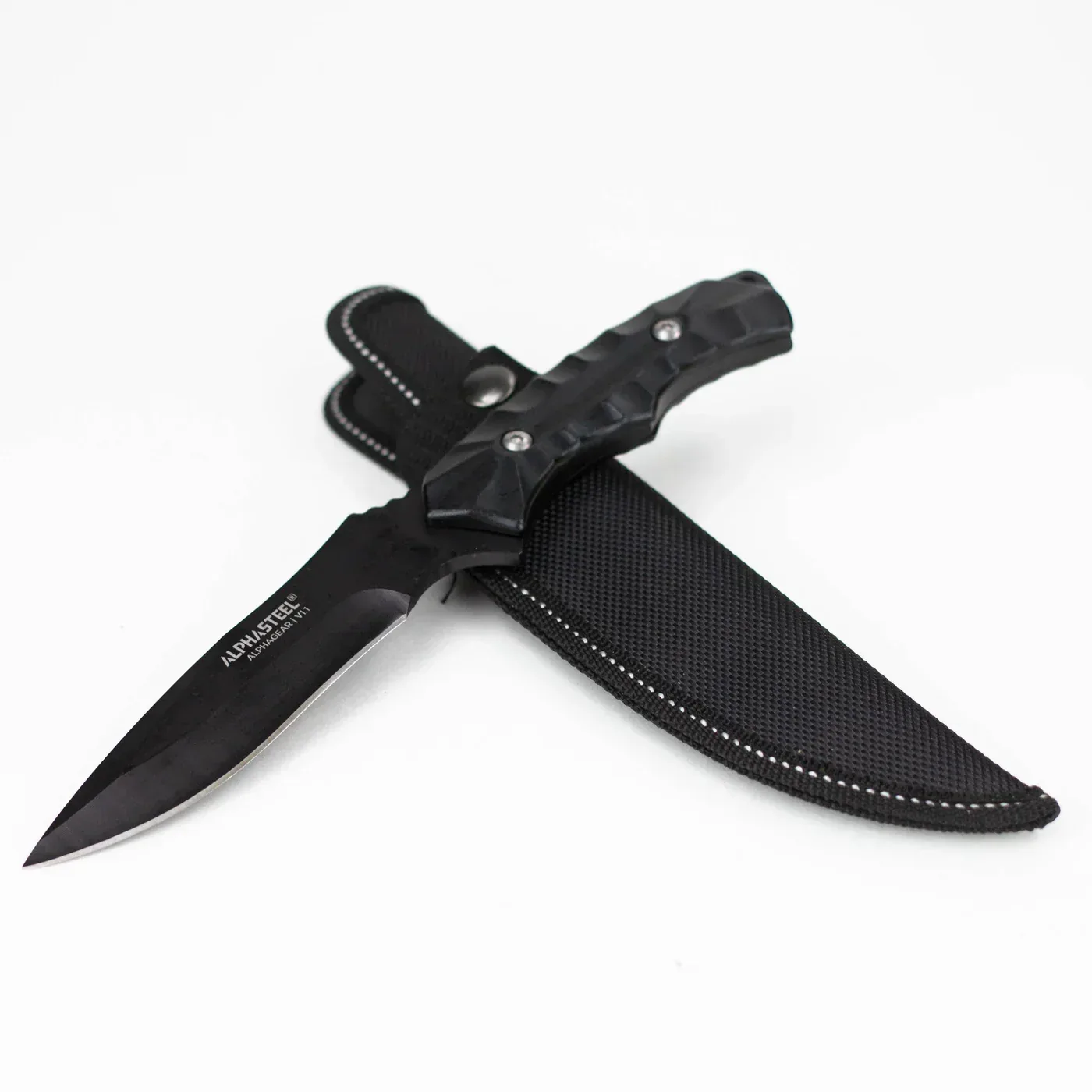ALPHASTEEL - 9" Full Tang Fixed Blade Hunting Knife