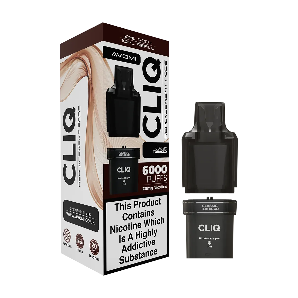 Classic Tobacco Avomi Cliq 6000 Refill Pack
