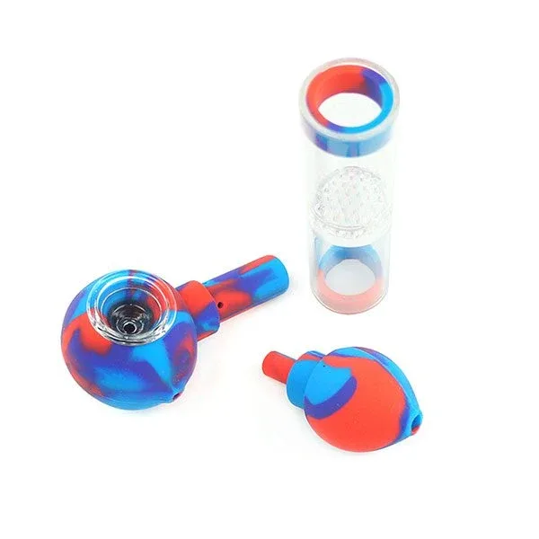 Silicone 7″ Pipe W/ Built-in Honeycomb Percolator - Image 2